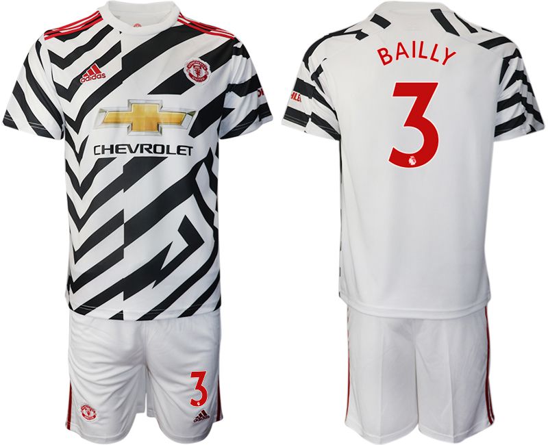 Men 2020-2021 club Manchester united away #3 white Soccer Jerseys->manchester united jersey->Soccer Club Jersey